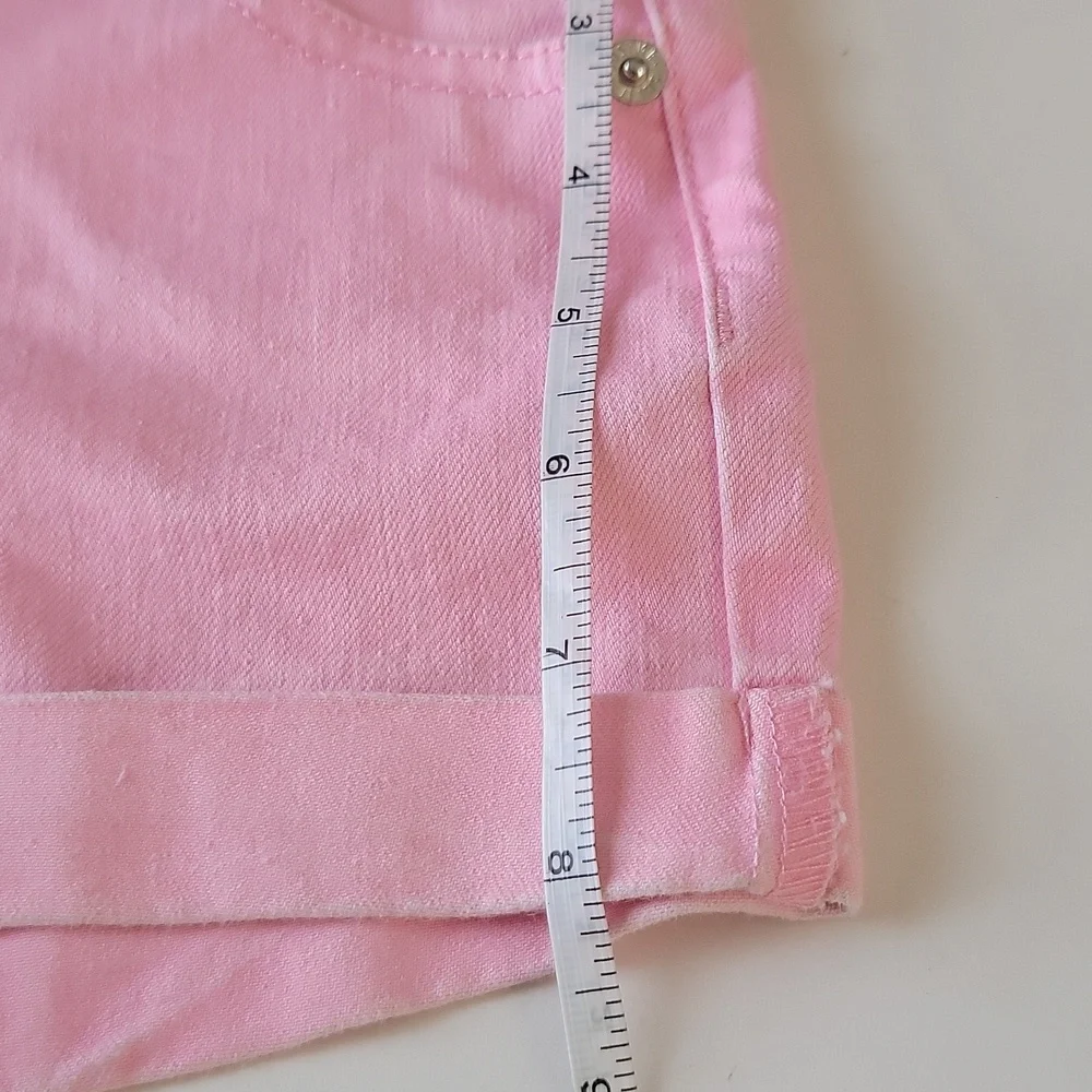 Justice Girls Cuffed Shorts · Light Pink · Zipper Snap Closure · Size 8